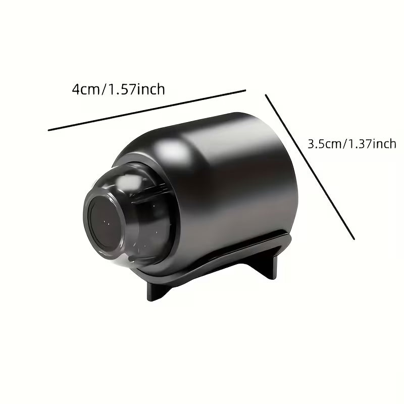 Night Vision Wireless Spy Camera – 1296P HD, 360° Rotation, 2.4GHz/5GHz WiFi, Tiny & Covert, Black