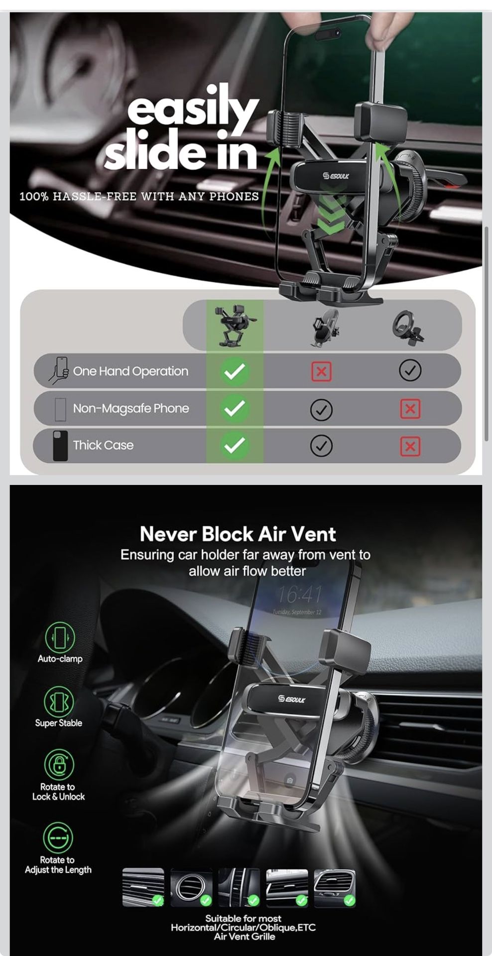 Gravity Air Vent Car Phone Holder