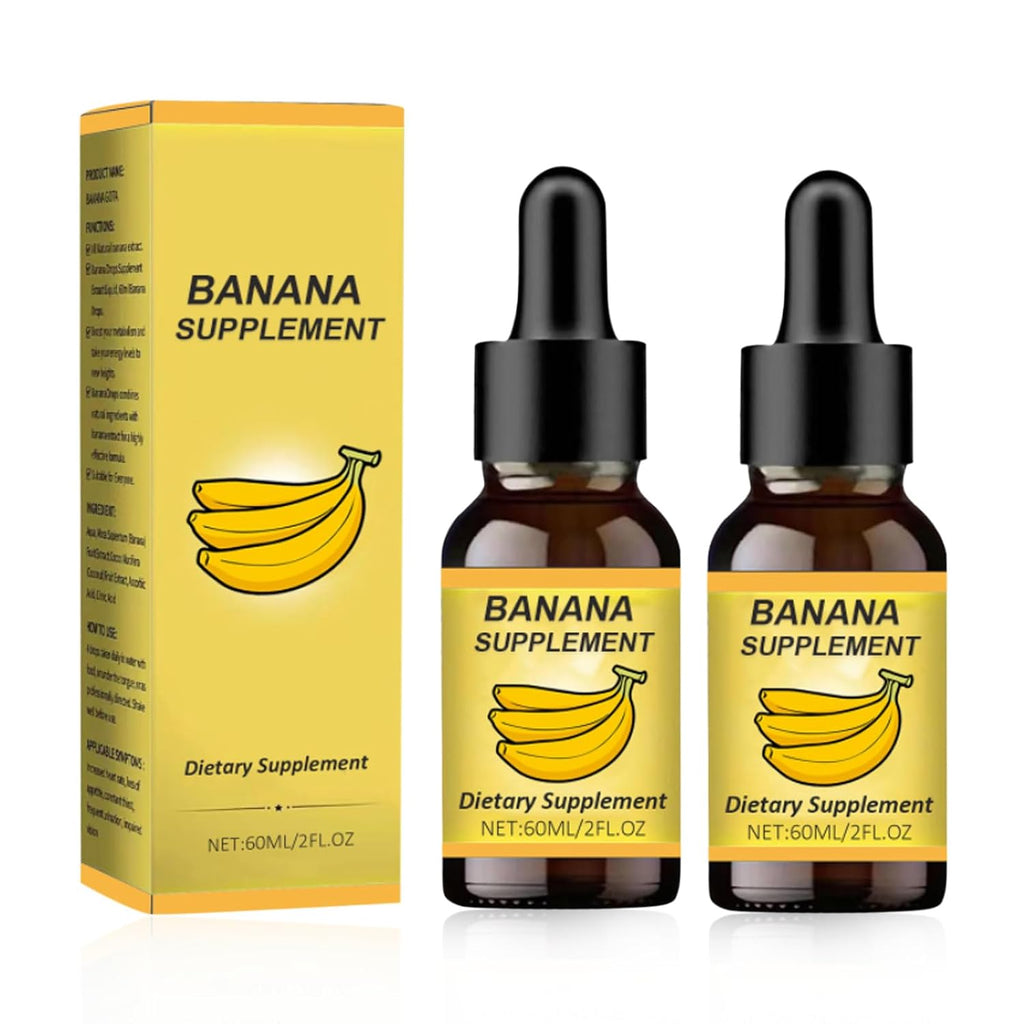 Banana Dietary Liquid Drops, Natural Banana Liquid Extract Drops, Banana Liquid Drops for Men & Women 2pcs
