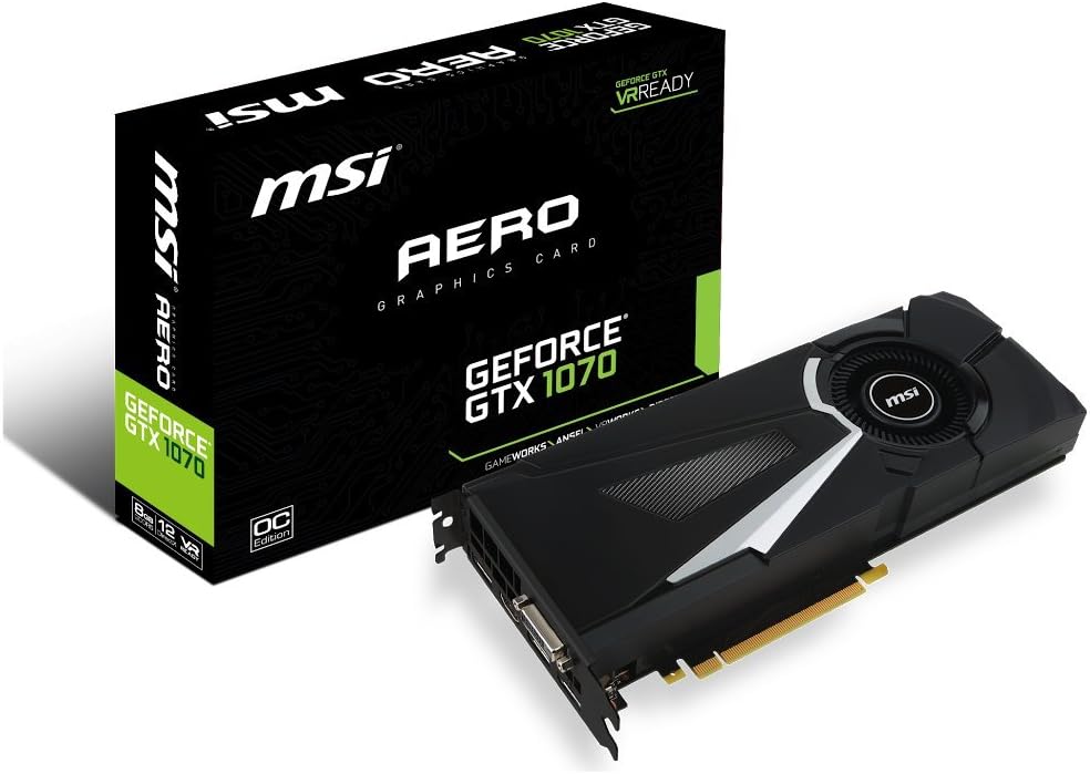 msi Gaming GeForce GTX 1070 8GB GDDR5 SLI DirectX 12 VR Ready Graphics Card (GEFORCE GTX 1070 AERO 8G OC)
