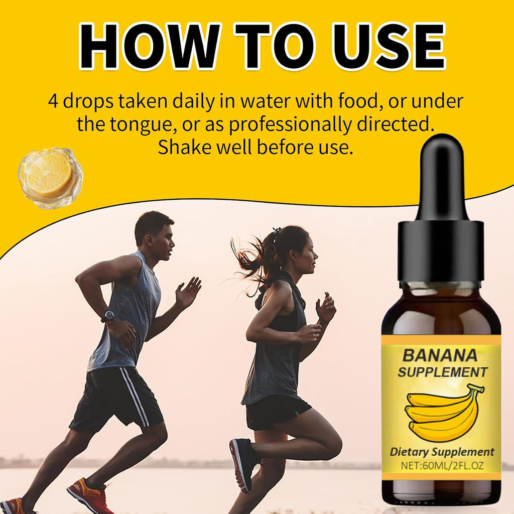 Banana Dietary Liquid Drops, Natural Banana Liquid Extract Drops, Banana Liquid Drops for Men & Women 2pcs