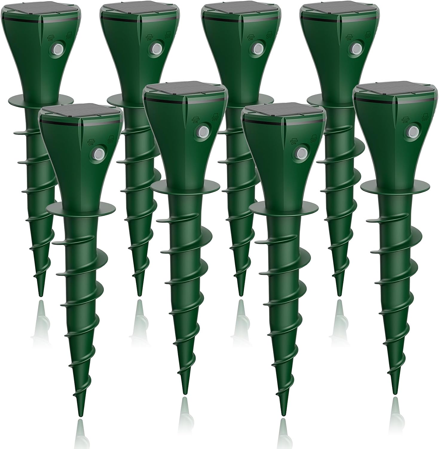 8 Pack Mole Repellent Solar Powered, Outdoor Gopher Deterrent Screw Stake for Lawns with Electic Vibration