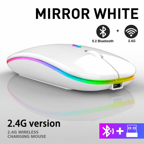 RGB Wireless Bluetooth Mouse – Rechargeable with Adjustable DPI
