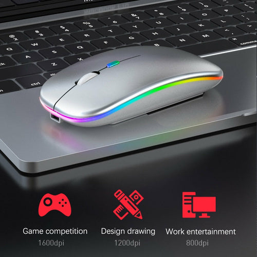 RGB Wireless Bluetooth Mouse – Rechargeable with Adjustable DPI