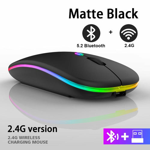 RGB Wireless Bluetooth Mouse – Rechargeable with Adjustable DPI