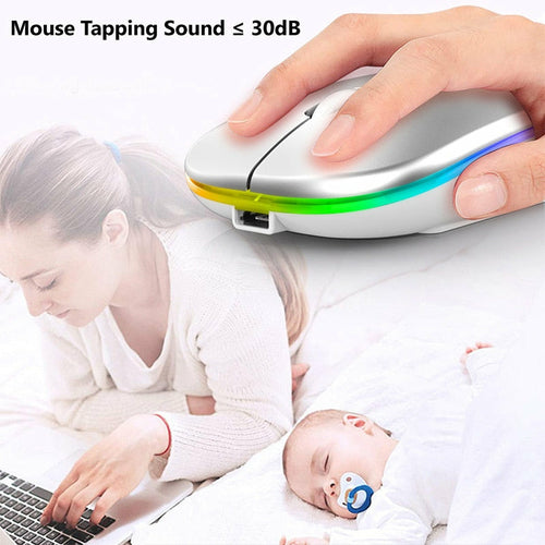 RGB Wireless Bluetooth Mouse – Rechargeable with Adjustable DPI