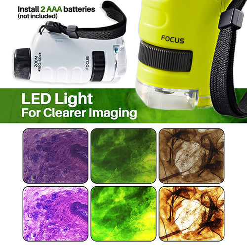 Kids Pocket Microscope with LED Light
