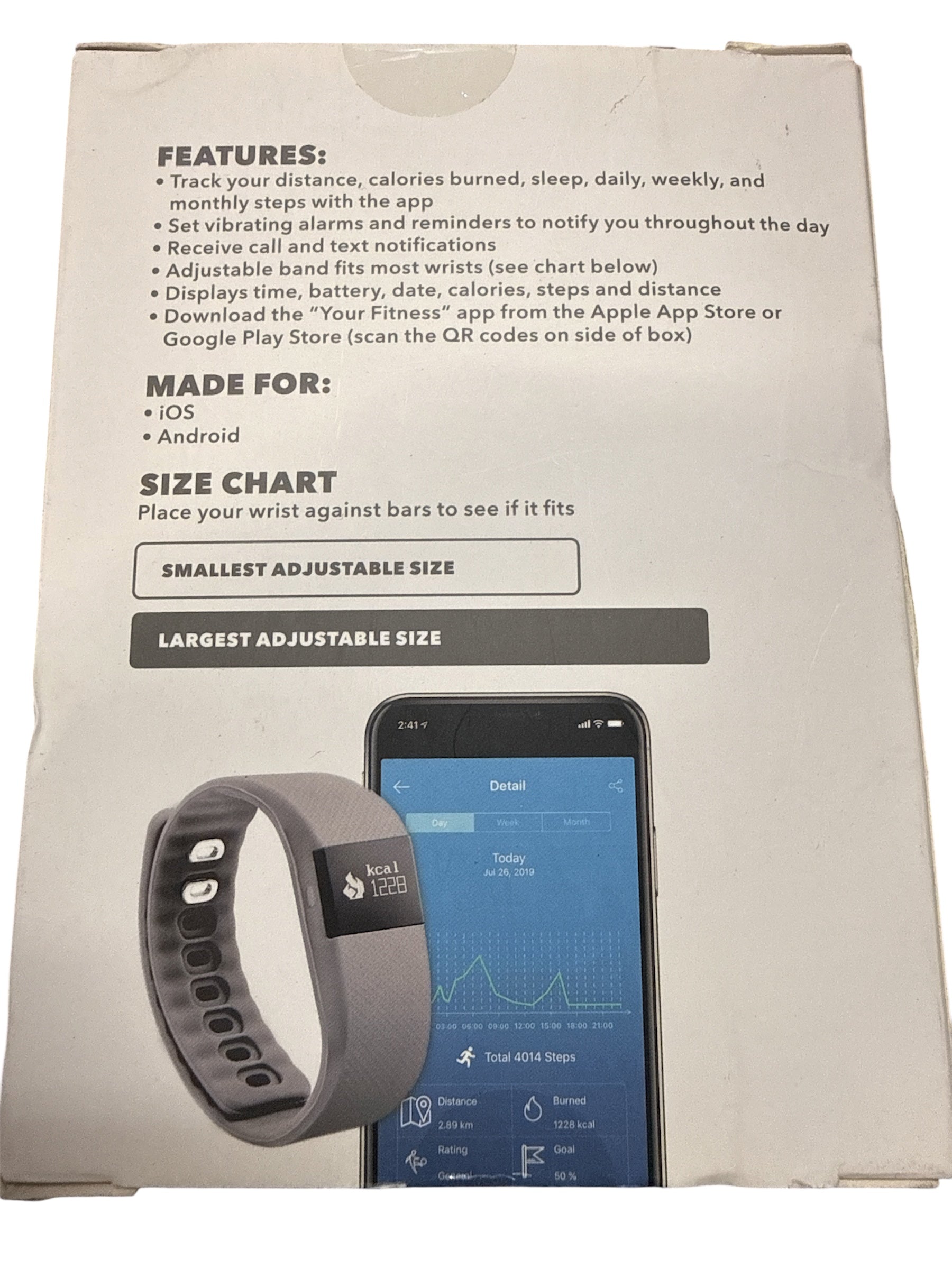 GEMS Activity Tracker with Gray Rubber Wristband