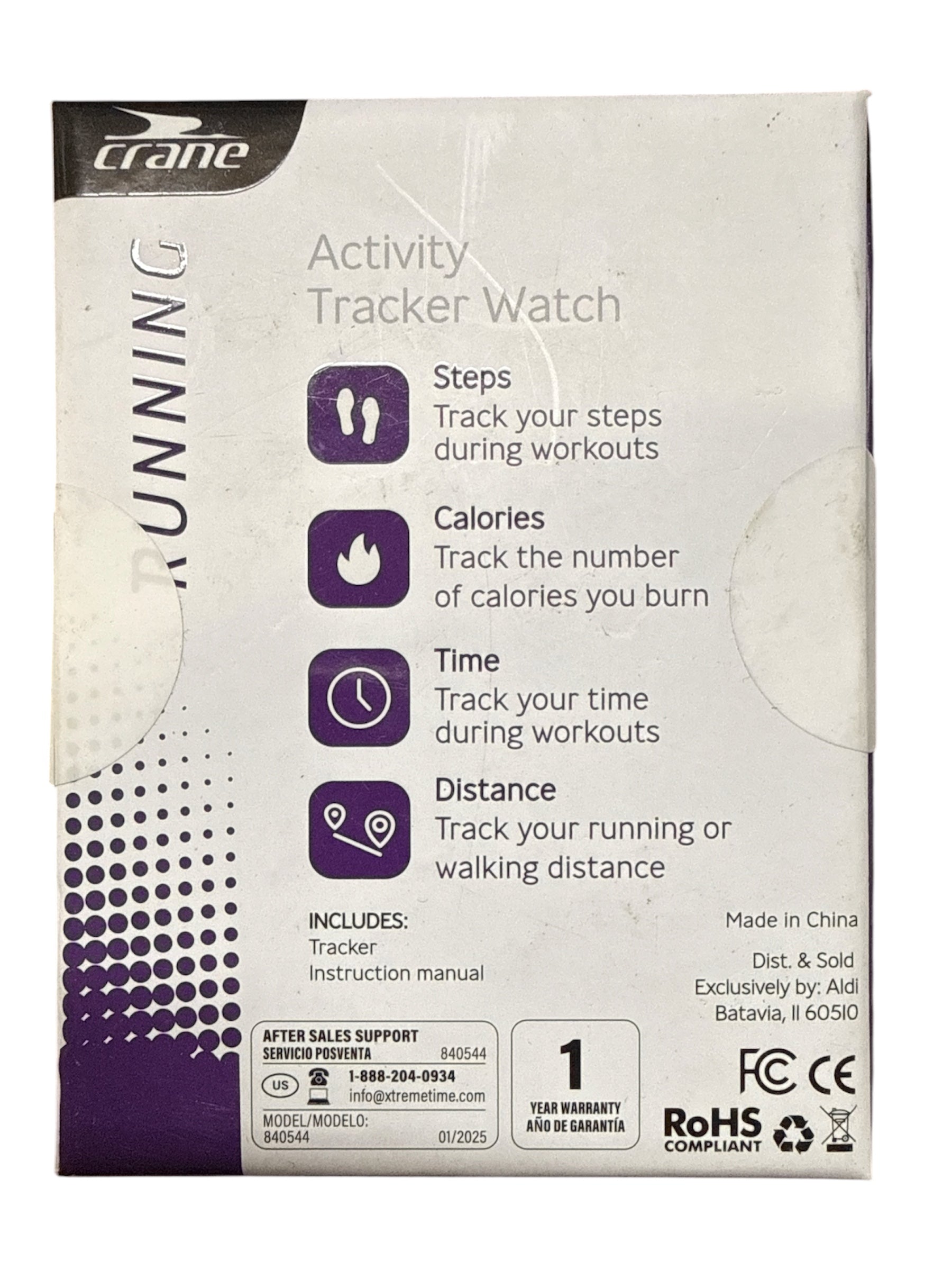 Crane Activity Tracker Watch | Pedometer for Steps, Calories & Distance — Tan