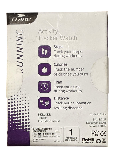 Crane Activity Tracker Watch | Pedometer for Steps, Calories & Distance — Tan