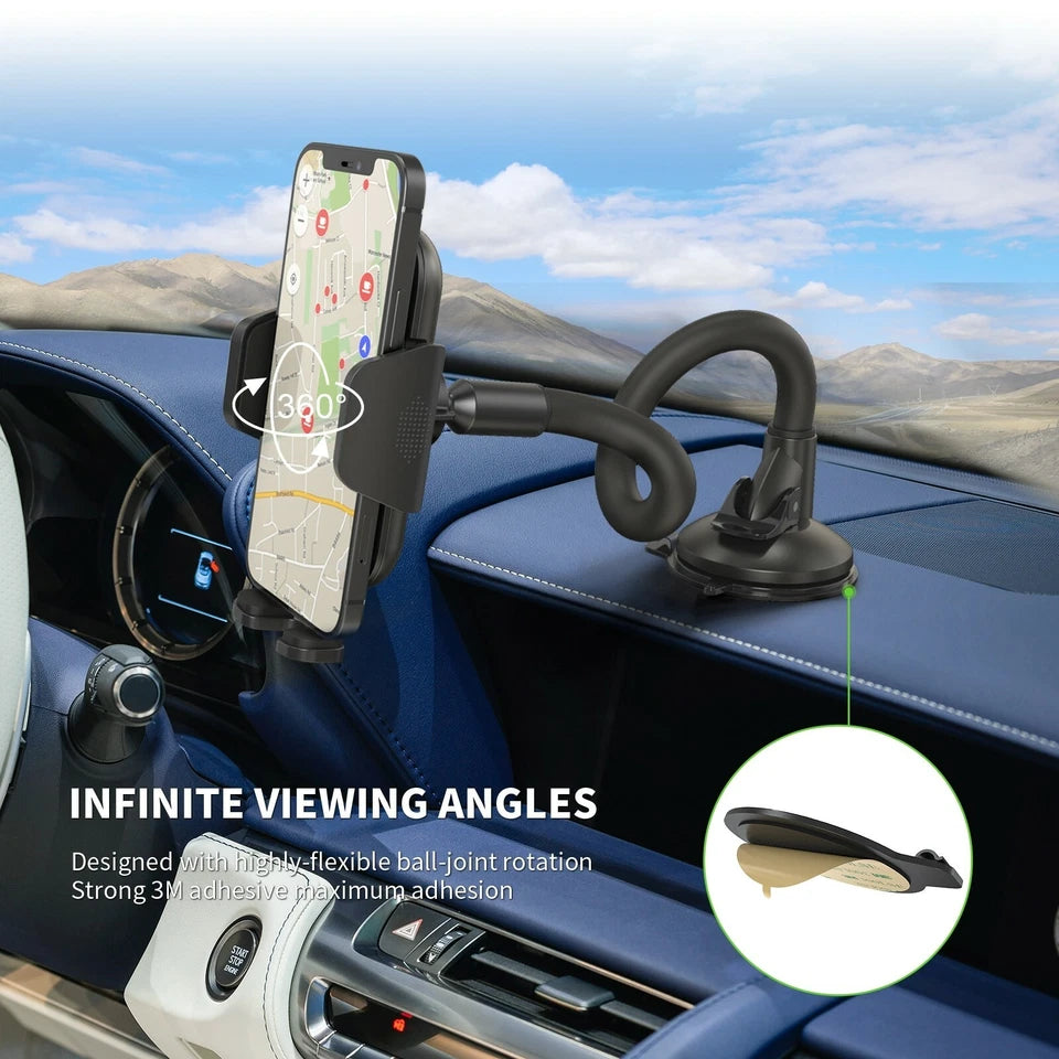 Esoulk Universal Heavy Duty Long Neck Car Mount Holder – Dashboard & Windshield
