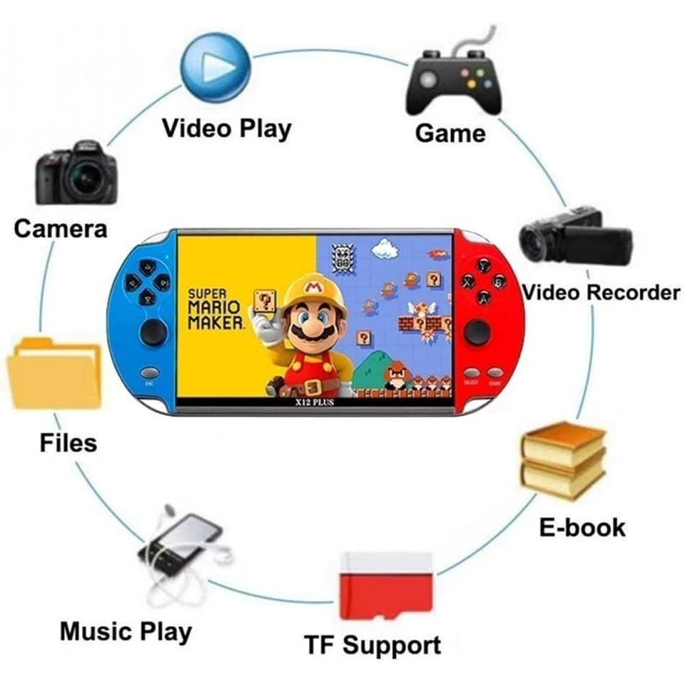 X12 Plus 7" Retro Handheld Game Console - 10,000 Built-In Games